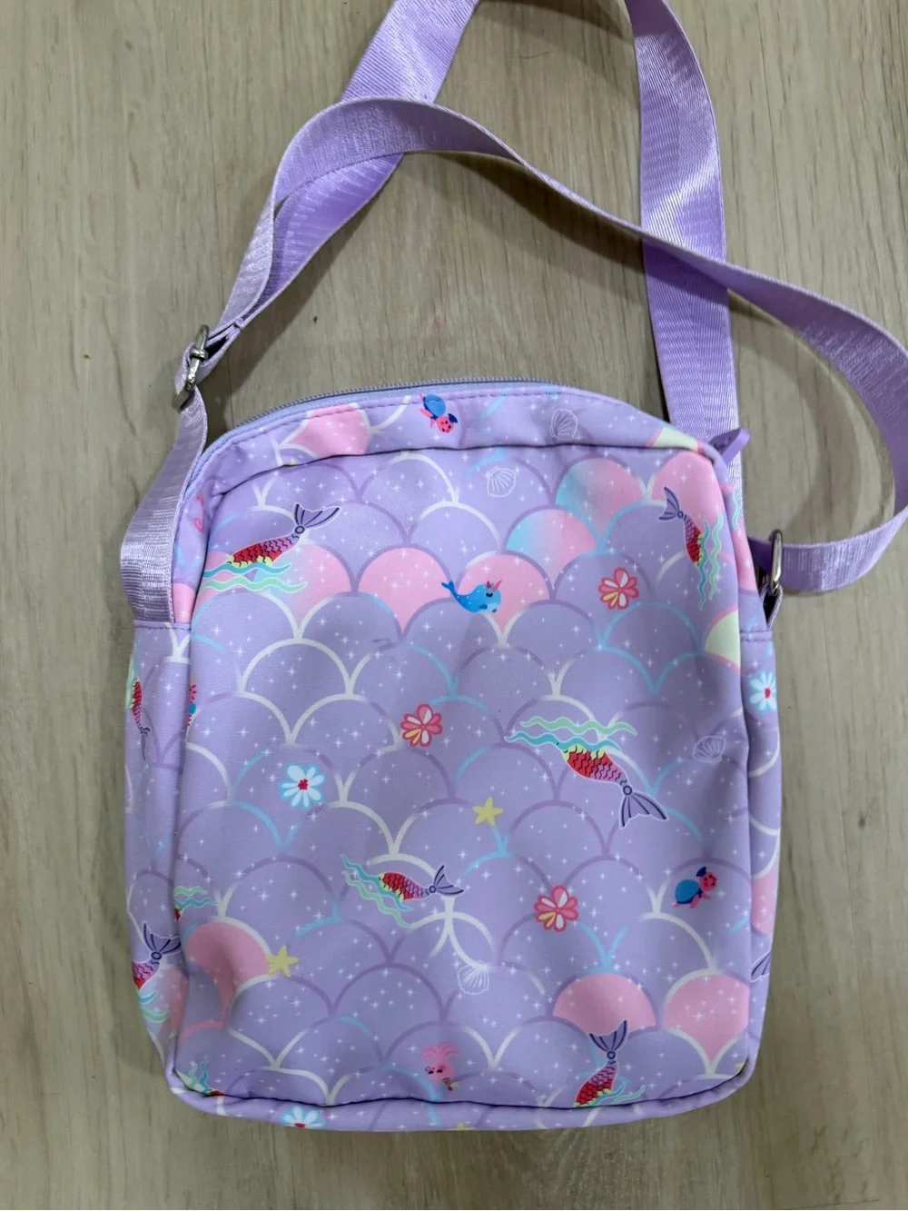 Kids K-POP Lavender Crossbody Bag - Mermaid Print